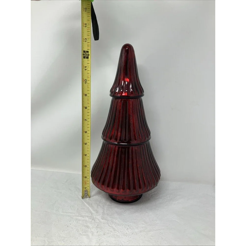 Red Glass Table Top Christmas Tree 13